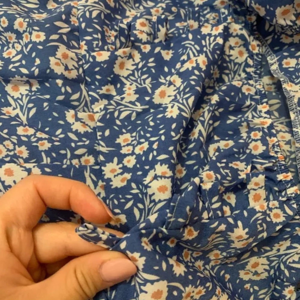 SALE⚡️Blue White Floral Off-Shoulder Midi Dress - Picture 8 of 8